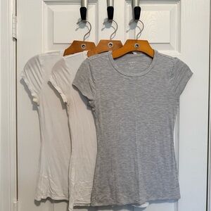 THEEE Express Heather Gray Fitted Tees